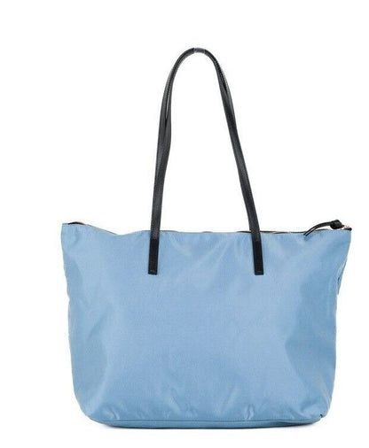  - Portuna Medusa Medium Cornflower Blue Nylon Leather Tote Bag Purse