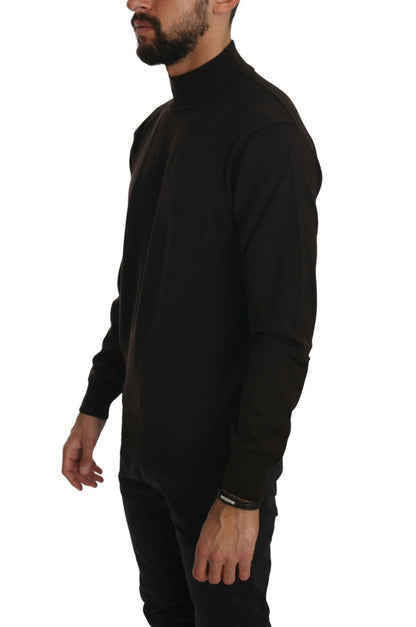  - Elegant Brown Virgin Wool Sweater