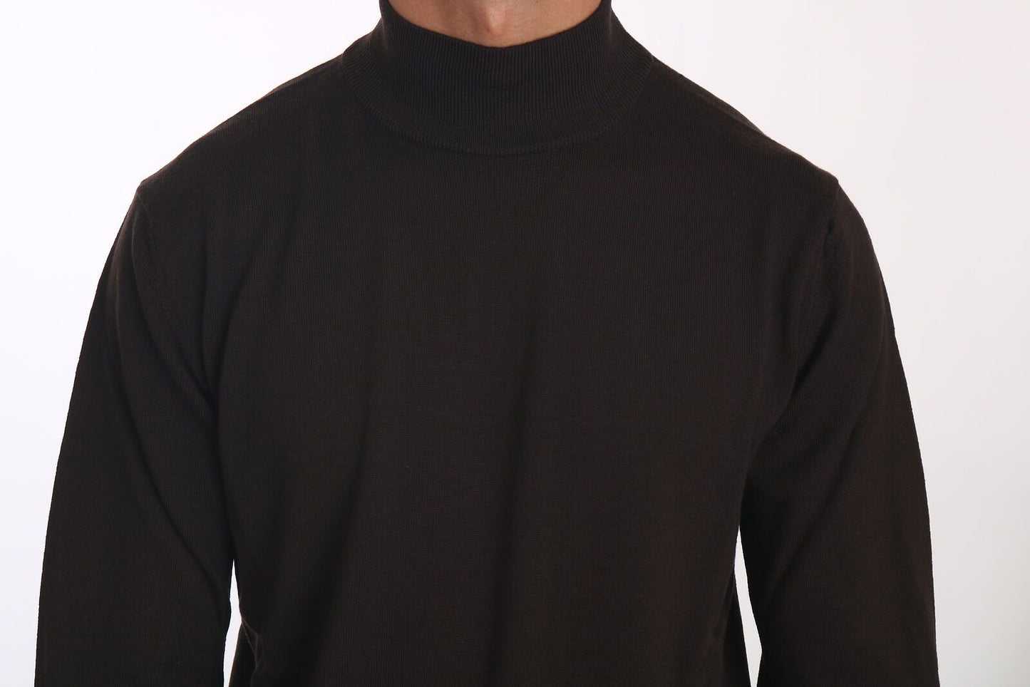  - Elegant Brown Virgin Wool Sweater