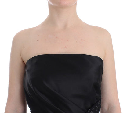  - Elegant Strapless Black Dress