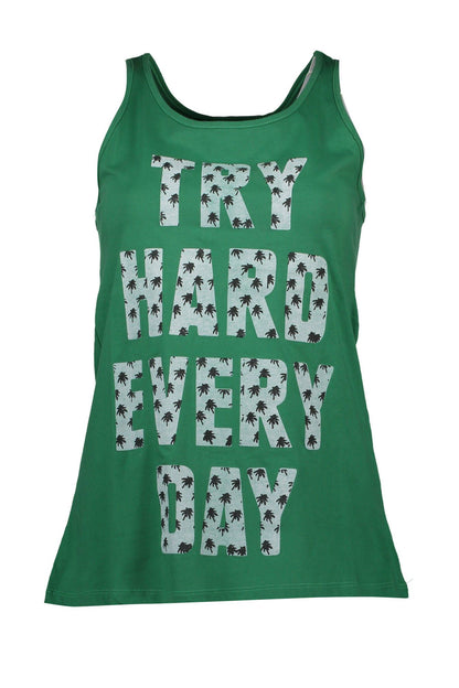  - Green Cotton Women Tank Top