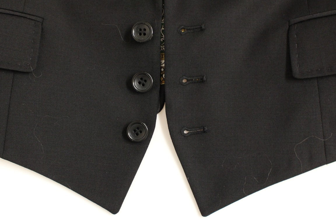  - Elegant Silk-Blend Black Blazer with Scarf Back Detail