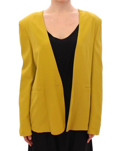  - Elegant Mustard Silk Blend Jacket