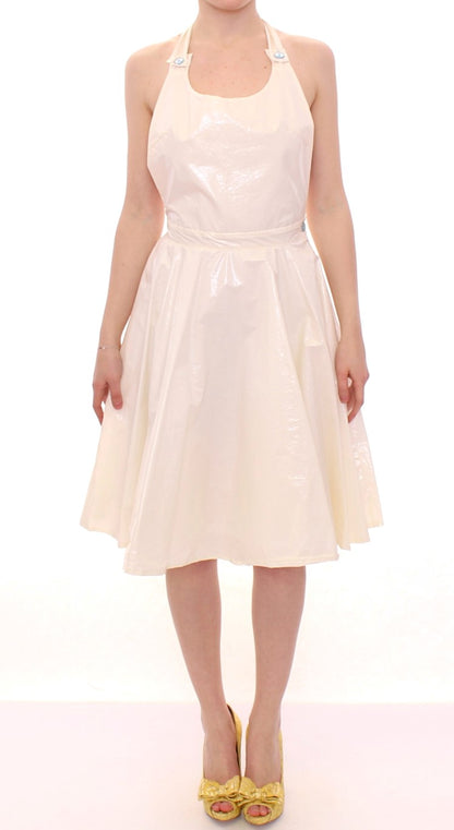  - Elegant White Tea Halterneck Dress