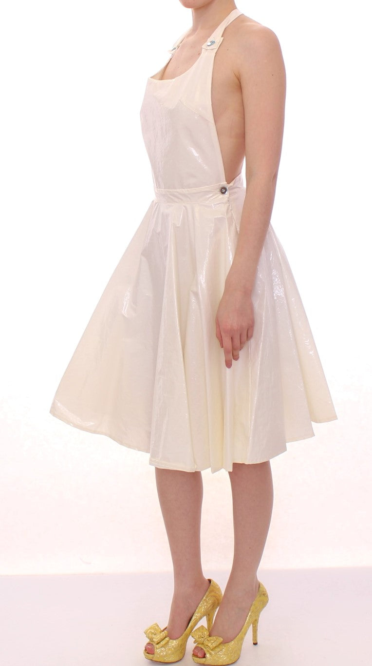  - Elegant White Tea Halterneck Dress