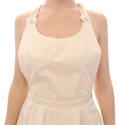  - Elegant White Tea Halterneck Dress