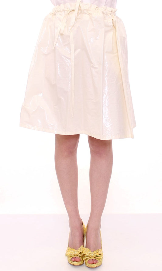  - Elegant White Tie-Waist Skirt