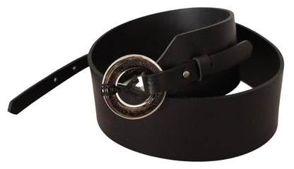  - Chic Leather Fashion Belt with Silver-Tone Buckle