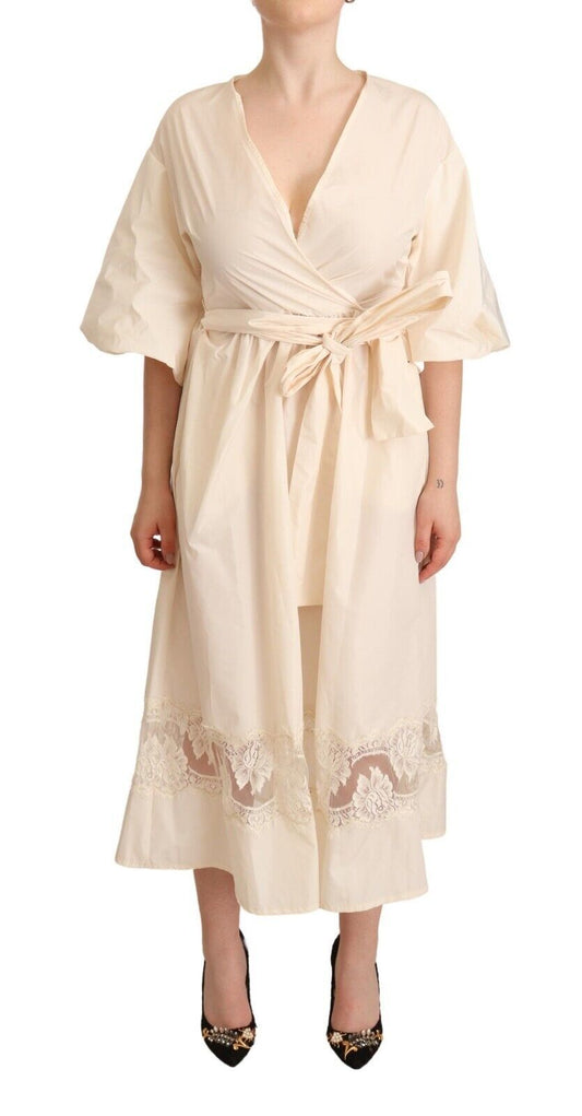  - Elegant Off White Maxi Wrap Dress