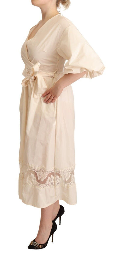  - Elegant Off White Maxi Wrap Dress