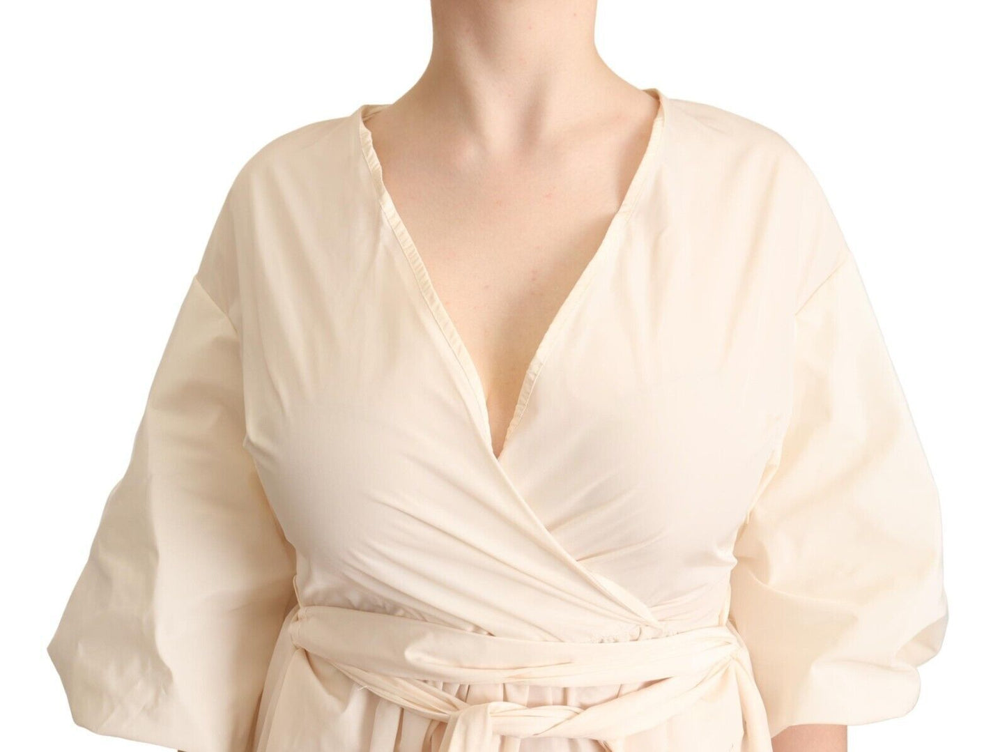  - Elegant Off White Maxi Wrap Dress