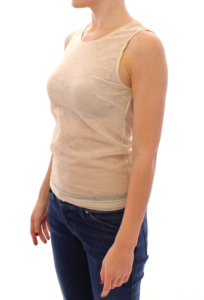  - Elegant Beige Tank Top Blouse