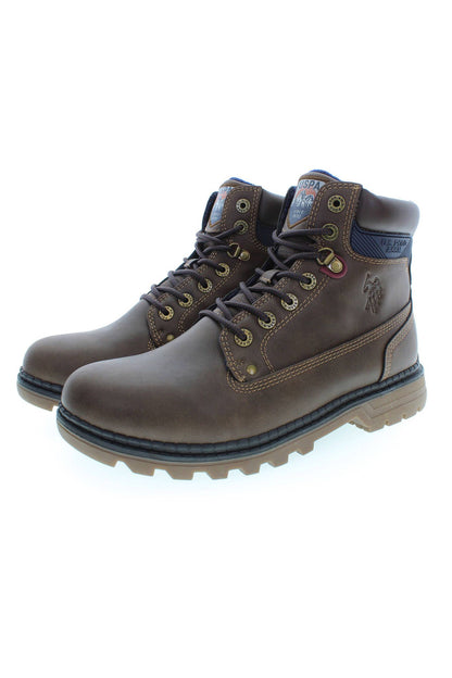  - Brown Polyester Men Boot