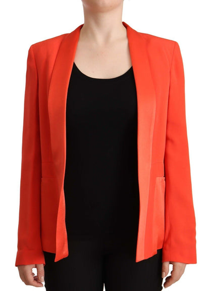  - Elegant Orange Overcoat Long Sleeves Jacket