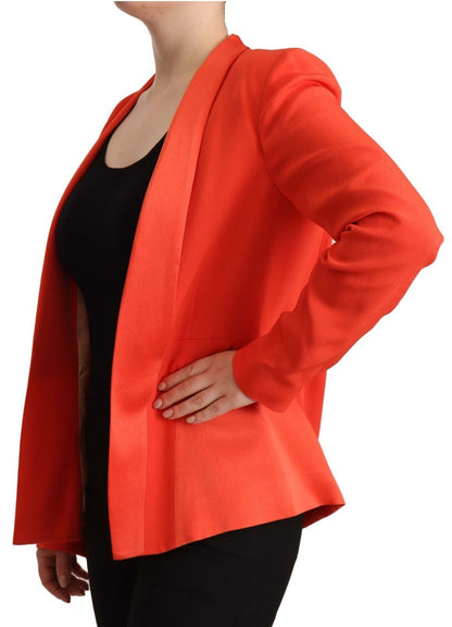  - Elegant Orange Overcoat Long Sleeves Jacket