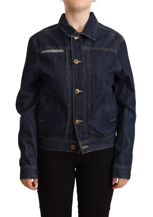  - Elegant Dark Blue Denim Jacket