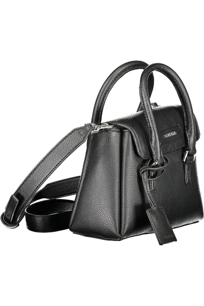 Black Polyester Women Handbag