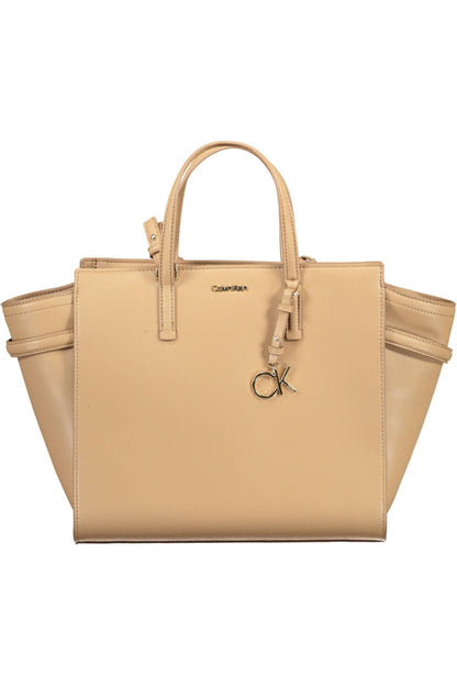  - Beige Polyester Women Handbag