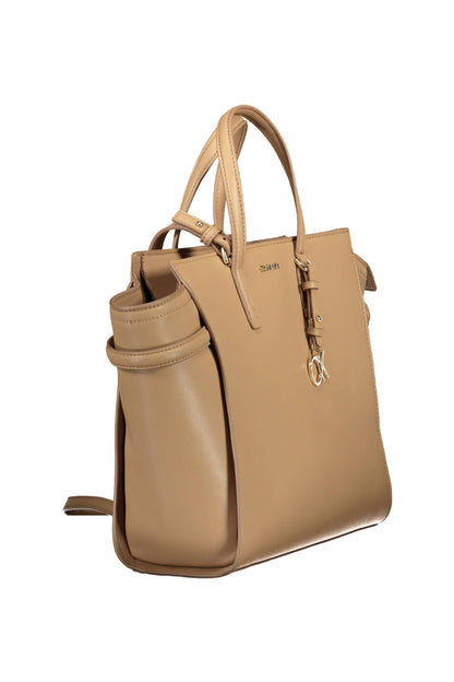  - Beige Polyester Women Handbag