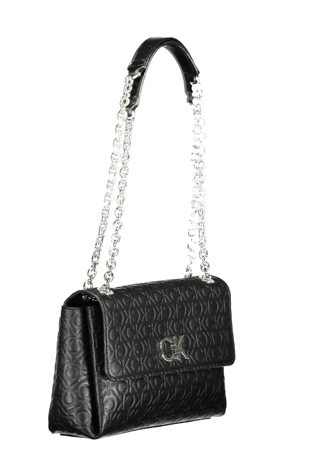 Black Polyester Women Handbag