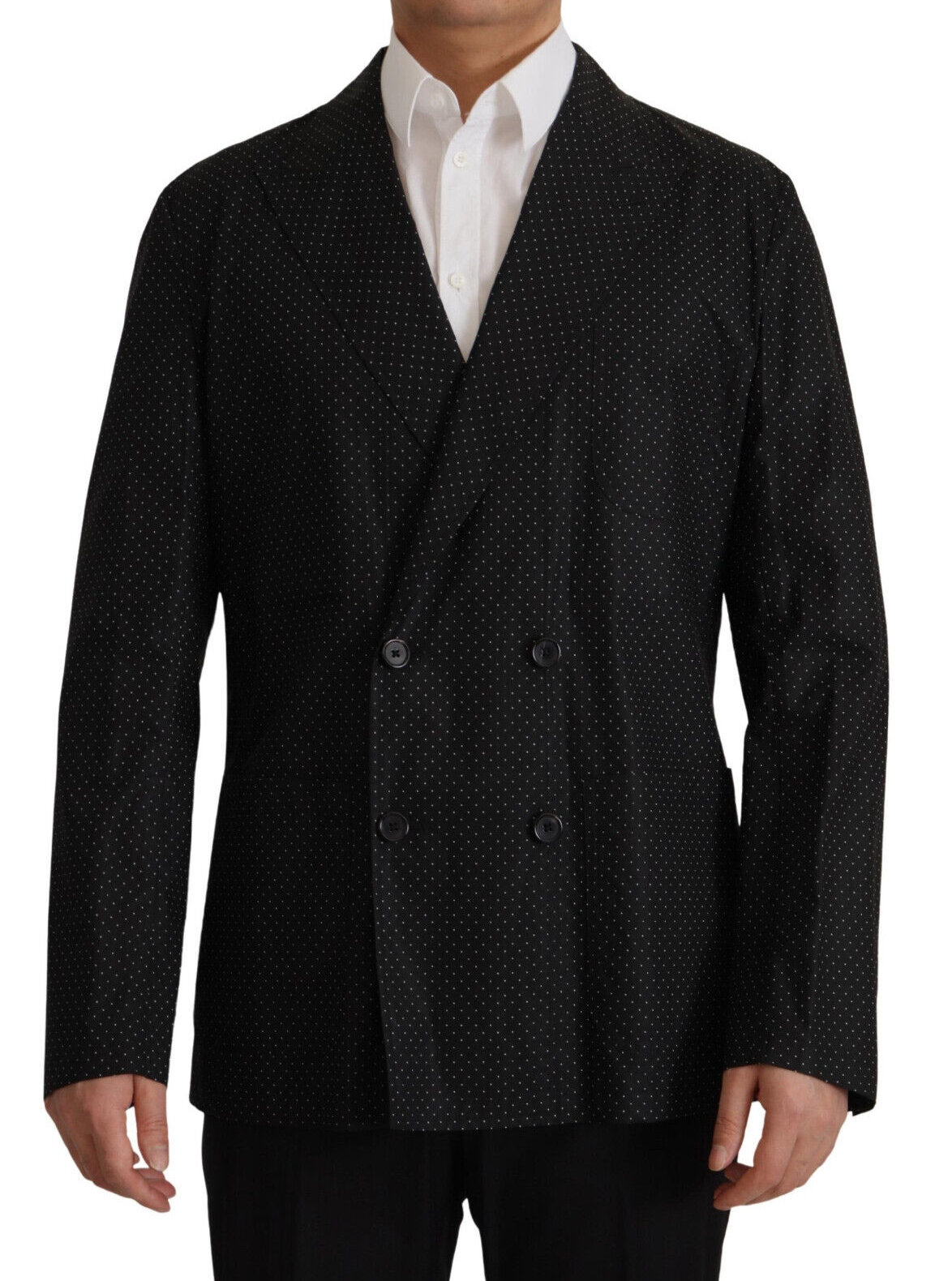  - Polka Dot Slim Double-Breasted Blazer