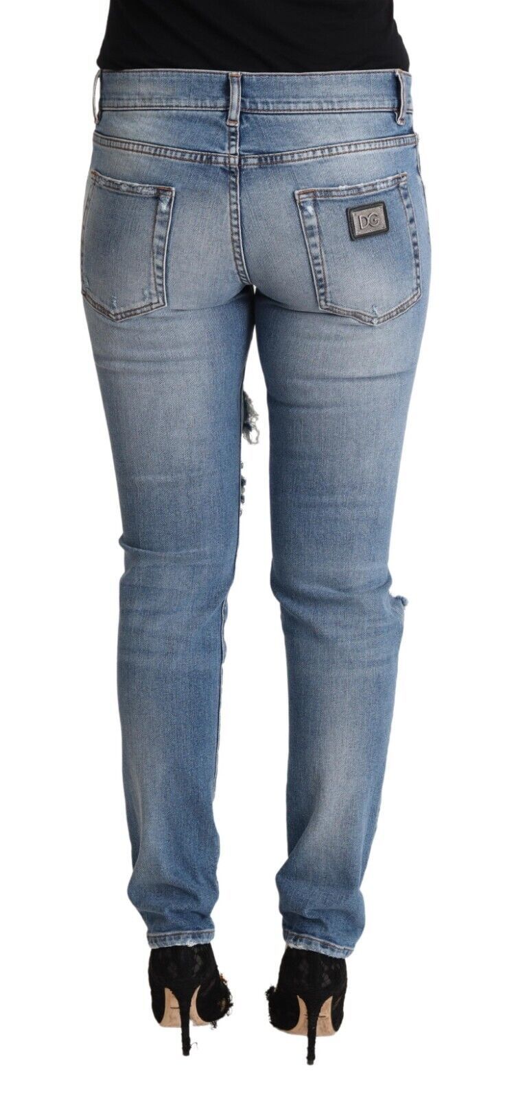  - Chic Distressed Denim Skinny Jeans