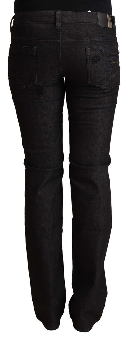  - Chic Low Waist Skinny Black Denim Jeans