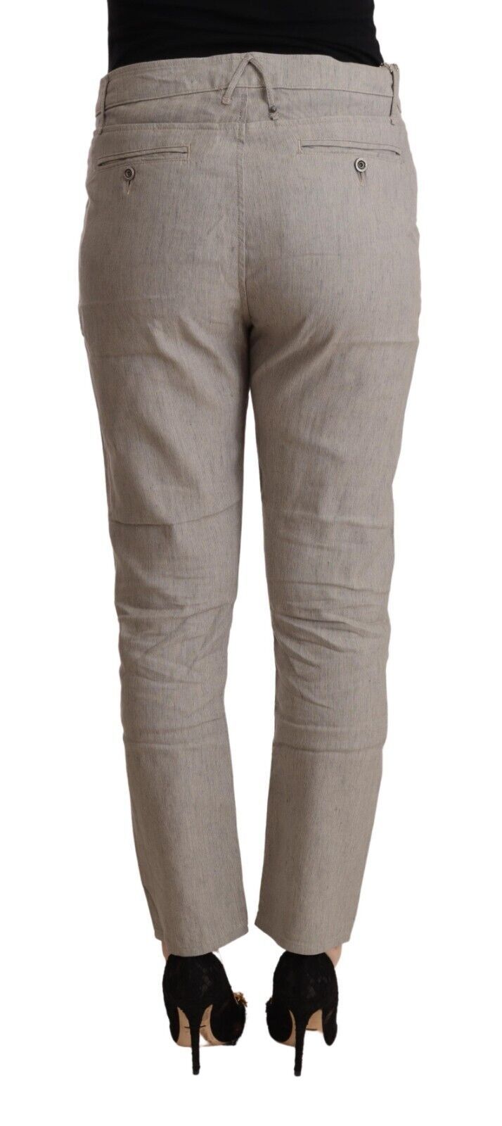  - Elegant Light Grey Tapered Linen Pants