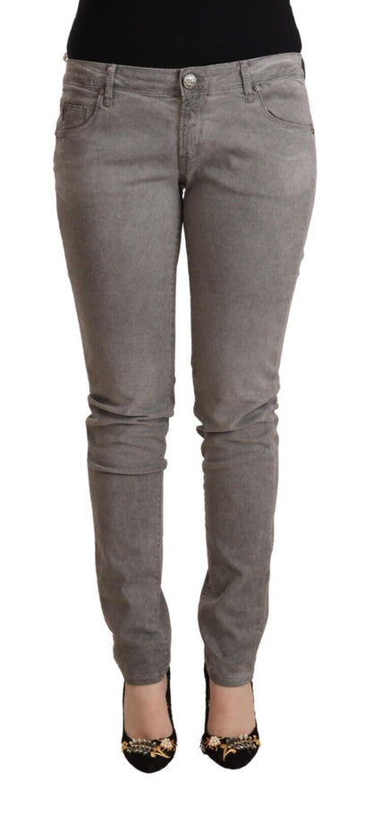  - Sleek Gray Skinny Low Waist Jeans