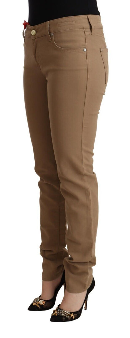  - Elegant Brown Mid Waist Skinny Pants