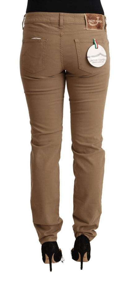  - Elegant Brown Mid Waist Skinny Pants