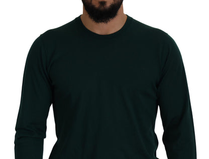  - Elegant Green Crewneck Cashmere Sweater