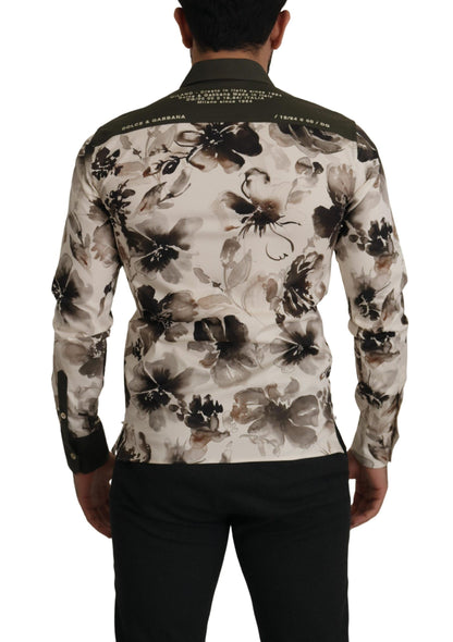  - Floral Print Casual Cotton Shirt