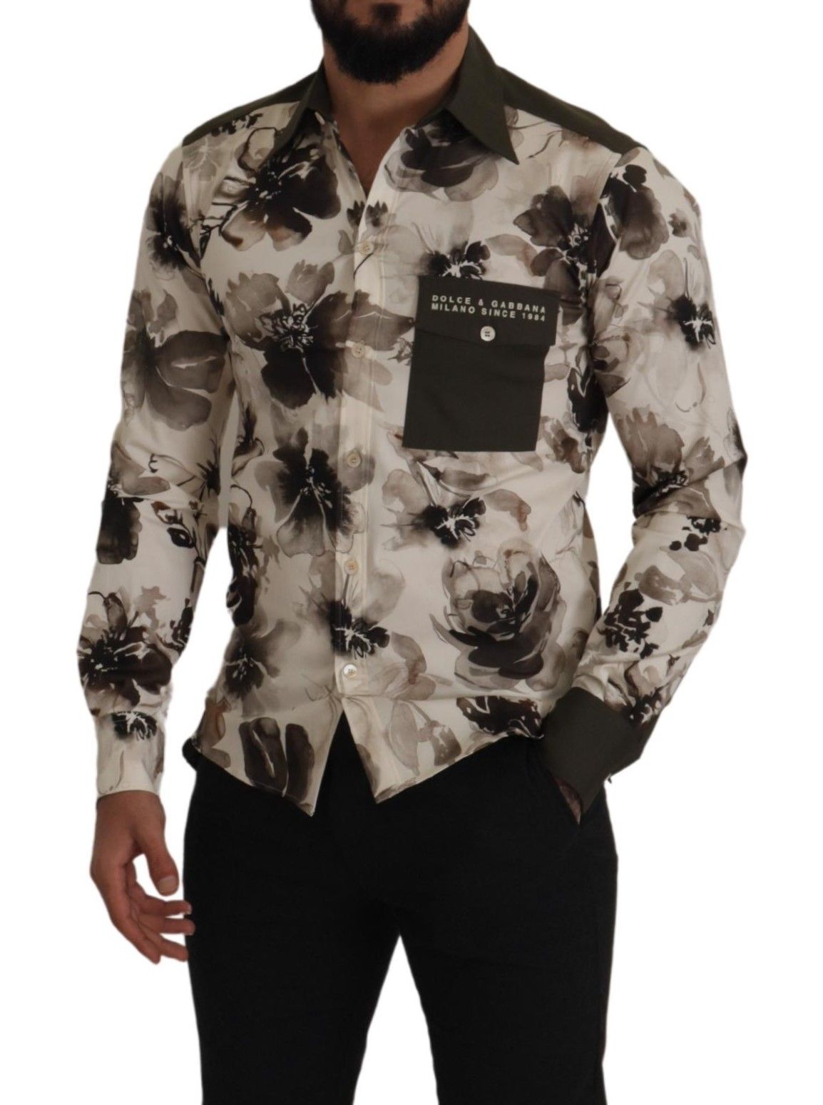  - Floral Print Casual Cotton Shirt