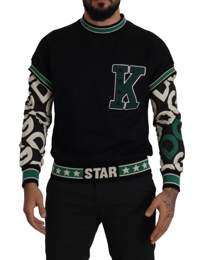  - Regal Crewneck Pullover Sweater - Black & Green