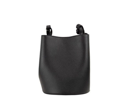  - Lorne Small Black Pebbled Leather Bucket Crossbody Handbag Purse