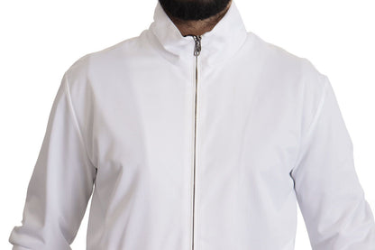  - Sleek White Zip Sweater for Men