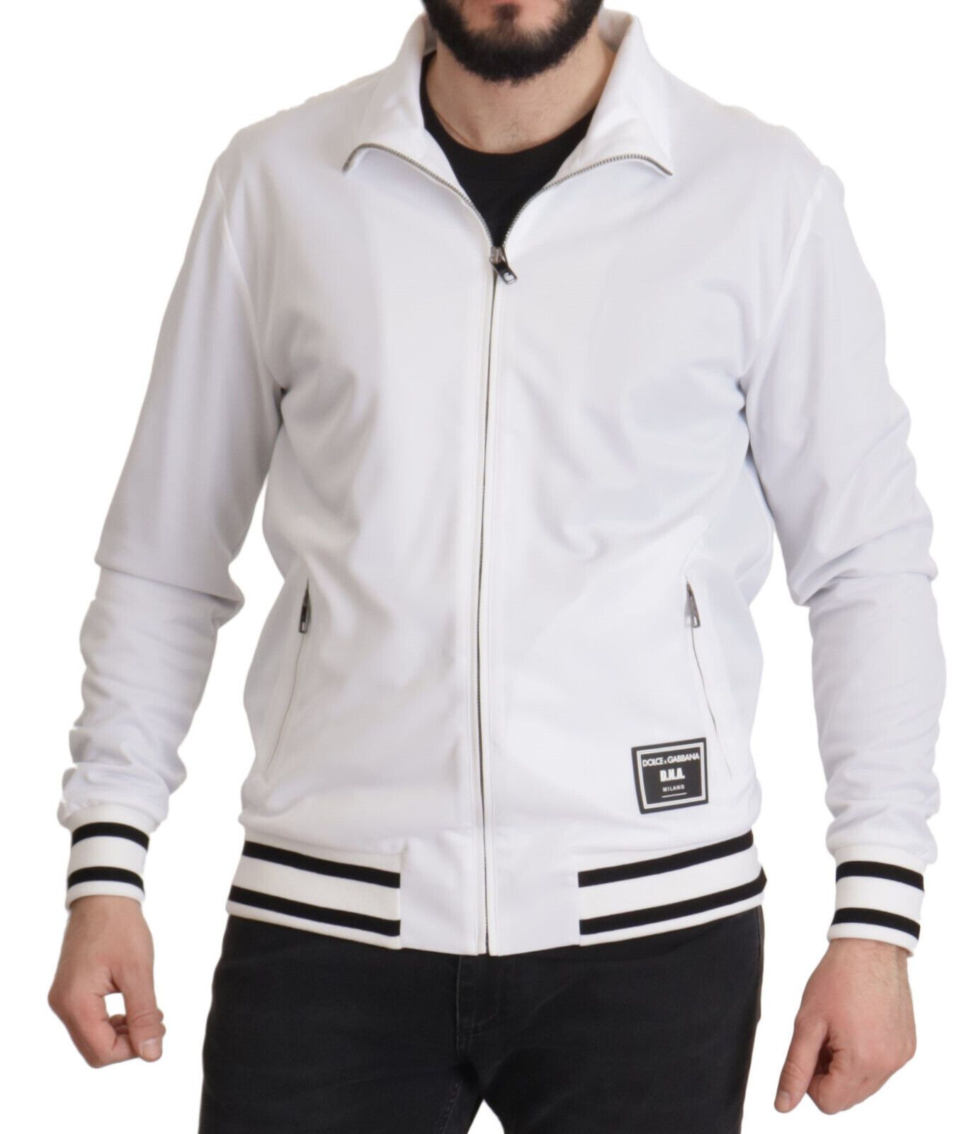  - Sleek White Zip Sweater for Men