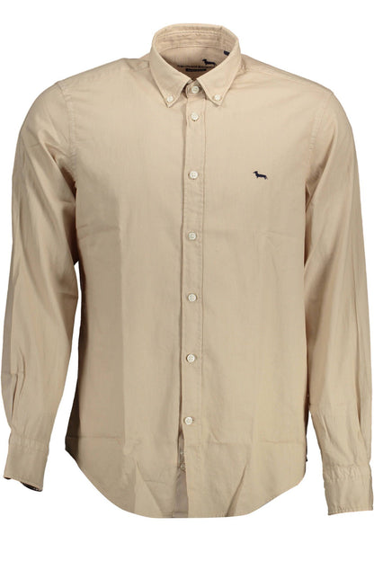 Beige Cotton Men Shirt - The Luxe Alliance