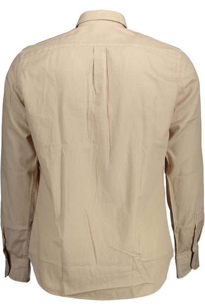 Beige Cotton Men Shirt - The Luxe Alliance