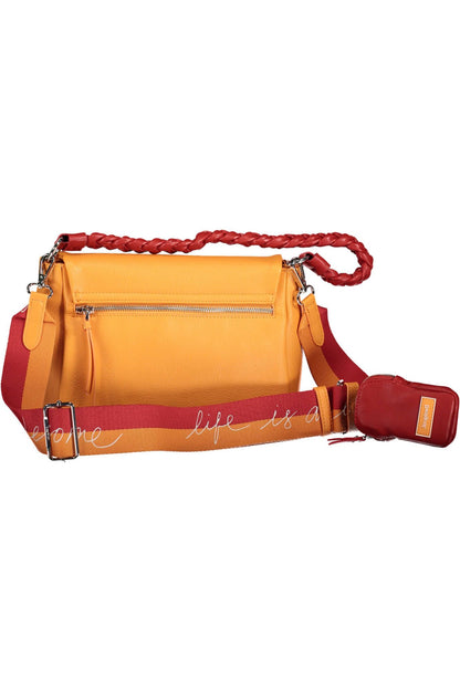  - Chic Orange Shoulder Bag with Contrasting Details