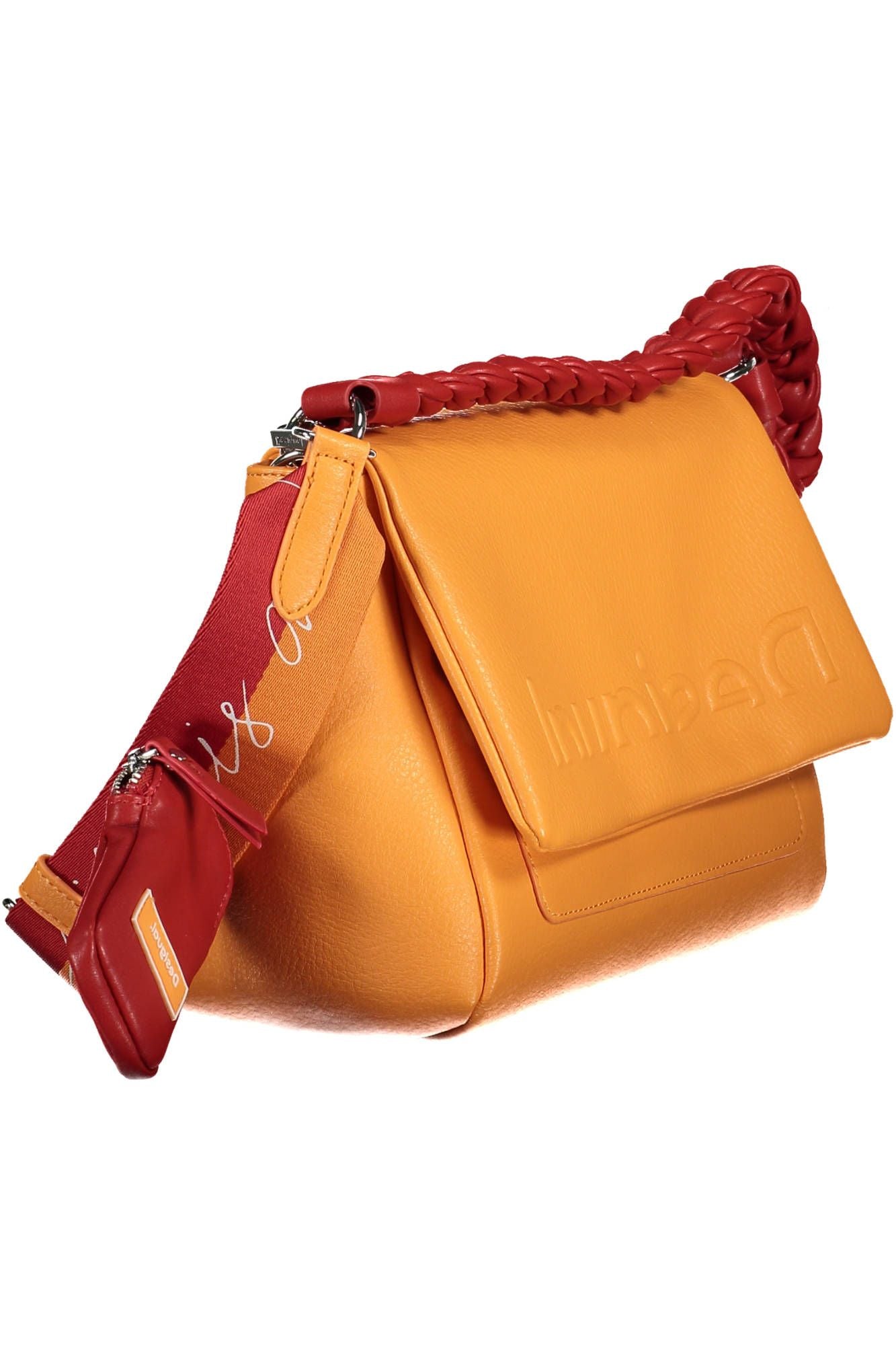  - Chic Orange Shoulder Bag with Contrasting Details