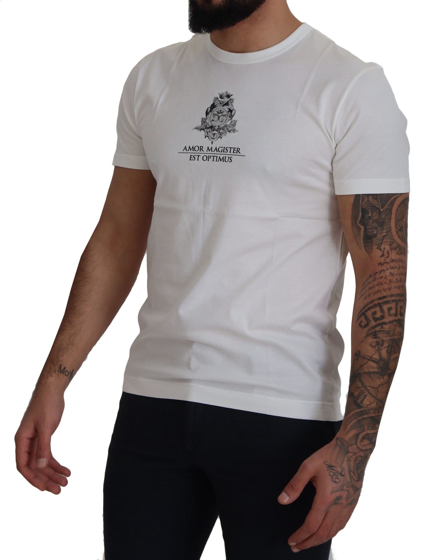  - Chic White Logo Print Cotton Tee