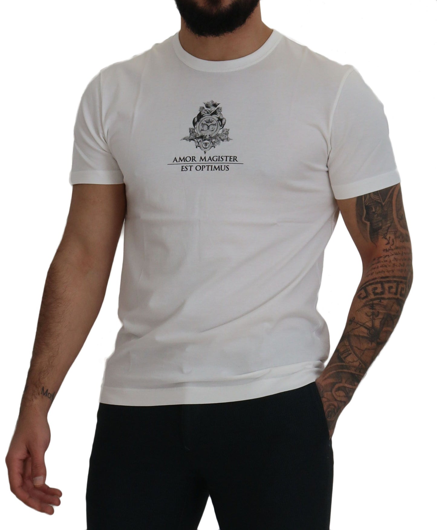  - Chic White Logo Print Cotton Tee