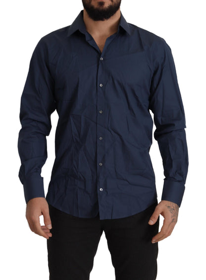  - Elegant Slim Fit Blue Martini Dress Shirt