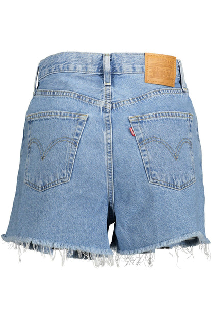  - Light Blue Cotton Women Shorts