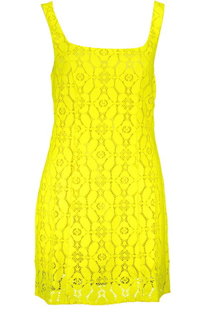  - Yellow Polyester Women Sleeveless Dress