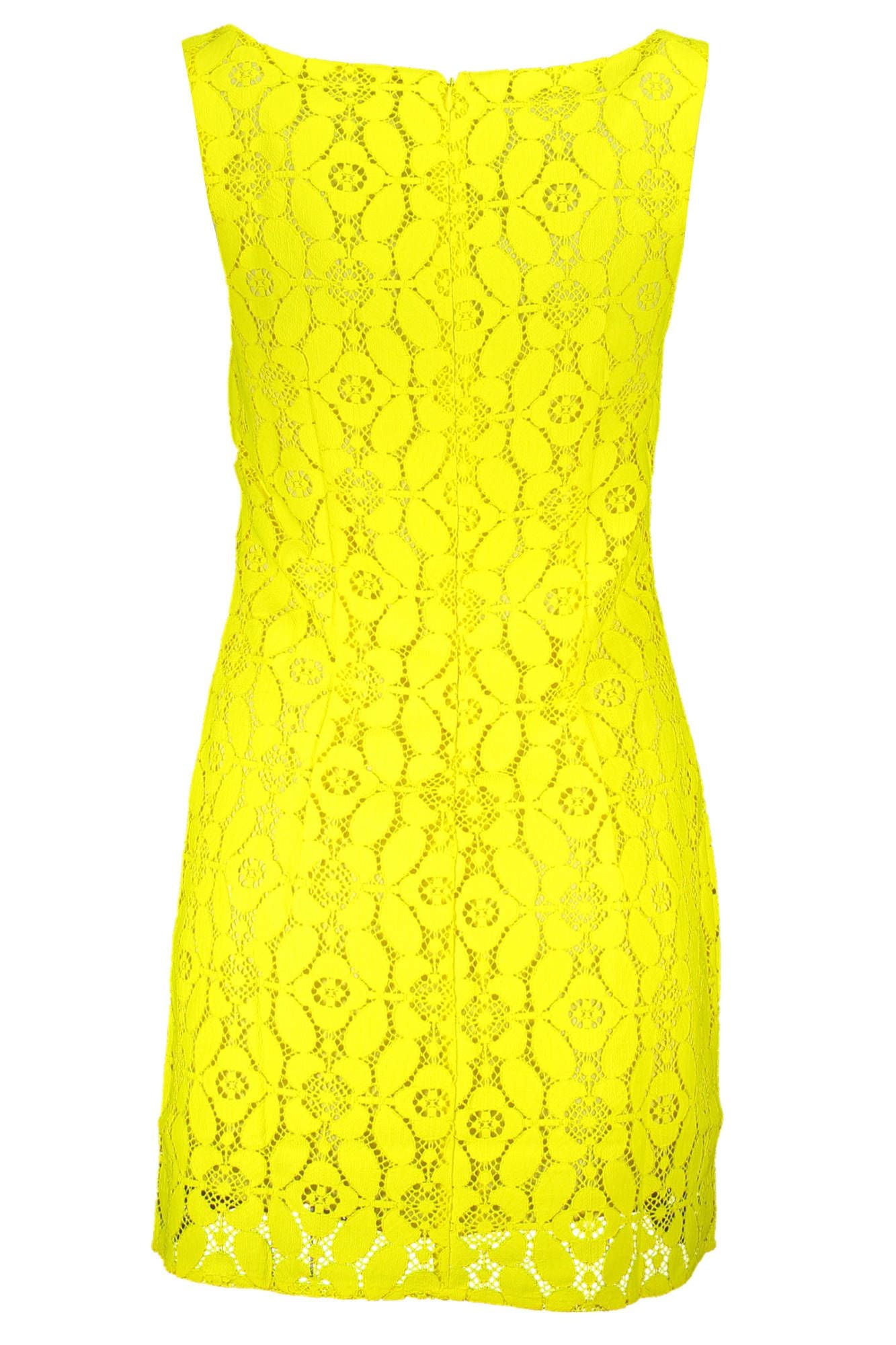  - Yellow Polyester Women Sleeveless Dress