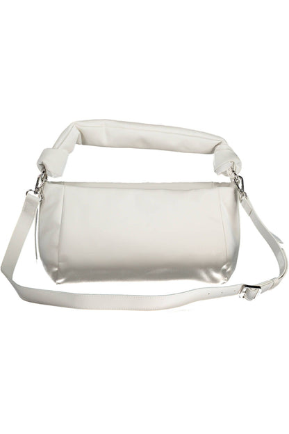  - White Polyester Women Handbag