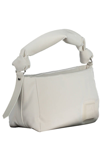  - White Polyester Women Handbag